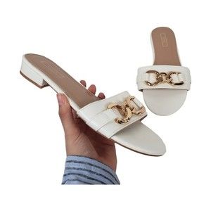 Yoki Lennie Gold Chain Slide Sandals